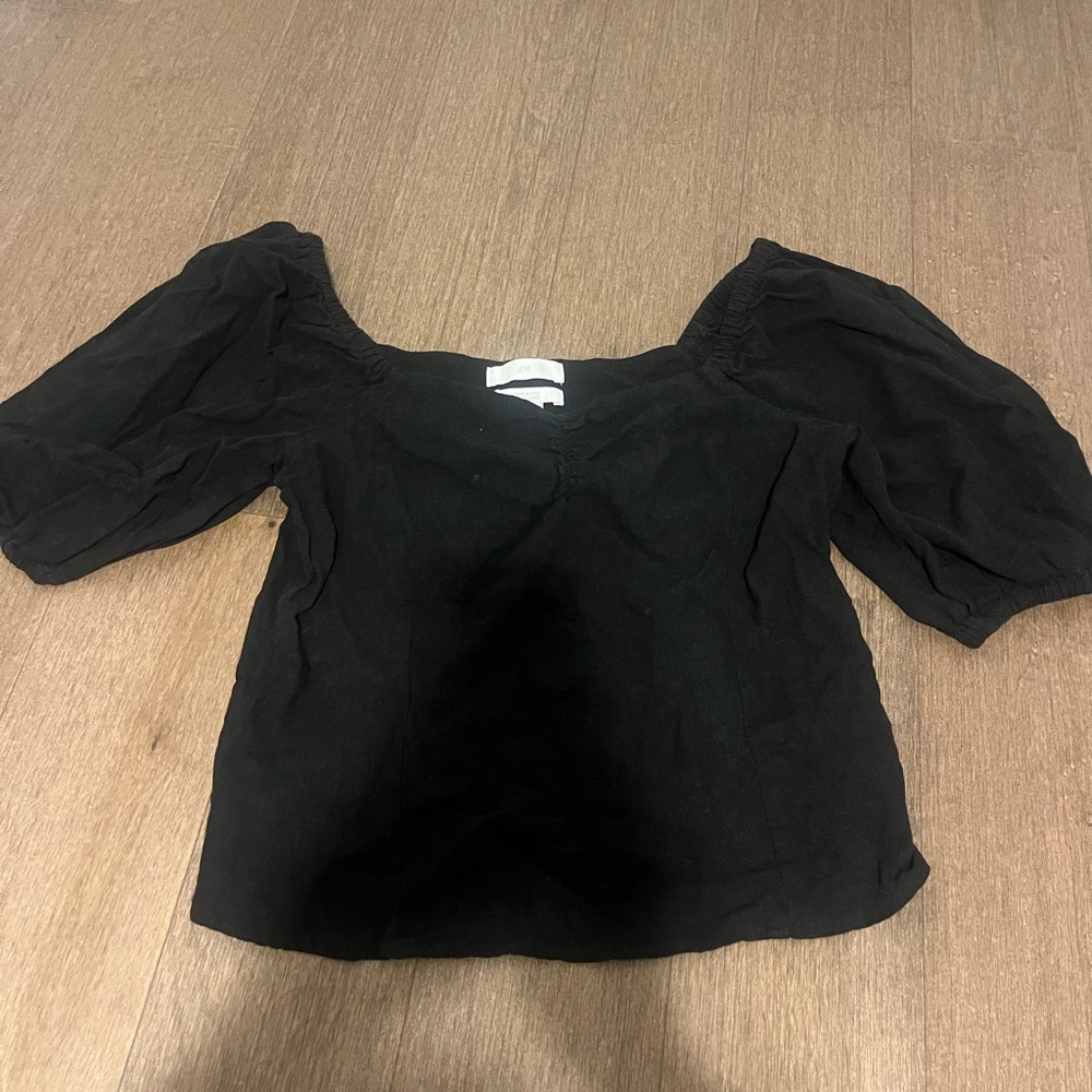 H&M Black Puff Sleeve Blouse